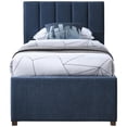 thumbnail image 4 of Meridian Furniture Harper Navy Linen Textured Fabric Twin Trundle Bed, 4 of 11