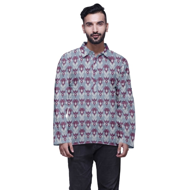 Atasi Printed Button Placket Traditional Kurta For Men Short Kurta Shirt For Boy