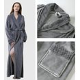 thumbnail image 3 of LinYooLi Women's Lapel Fleece Bathrobe Soft Plush Spa Robe Warm Pajamas with Pockets Soft Pjs Loungewear for Women, 3 of 5