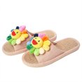 thumbnail image 1 of Women’s Linen Slippers for Summer Home Indoor, Ladies' Memory Foam Open Toe Slide Sandal with Non Slip Sole, 1 of 8
