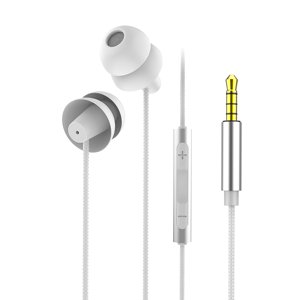 Silicon Sleeping Headphones Earplugs Earbuds with Mic for Cellphones ,Tablets
