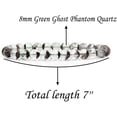thumbnail image 2 of Natural Green Ghost Phantom Quartz Handmade Gemstone 8mm Round Beads Elastic Bracelet 7" Unisex, 2 of 3