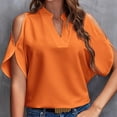 thumbnail image 2 of FAIWAD Summer Tops for Women Off The Shoulder V Neck Shirts Solid Color Going Out Blouses, 2 of 3