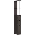 thumbnail image 1 of HOMCOM Narrow Bathroom Floor Cabinet with Drawer, Open Shelves, Brown, 1 of 10