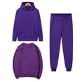 thumbnail image 2 of MeetoTime Women's 3 Piece Outfit Tracksuit Pullover Top Hooded Sweatshirt and Sweatpants Lounge Set, 2 of 5