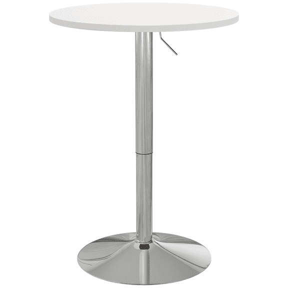 HOMCOM Table de Bar Ronde Réglable pour 2, Table de Pub Haute avec Dessus Pivotant