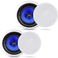 thumbnail image 1 of 2-Way In-Wall In-Ceiling Speaker System - Dual 8 Inch 300W Pair Of Ceiling Wall Flush Mount Speakers W/ 1" Silk Dome Tweeter, Adjustable Treble Control - For Home Theater Entertainment - Pyle PIC8E, 1 of 5