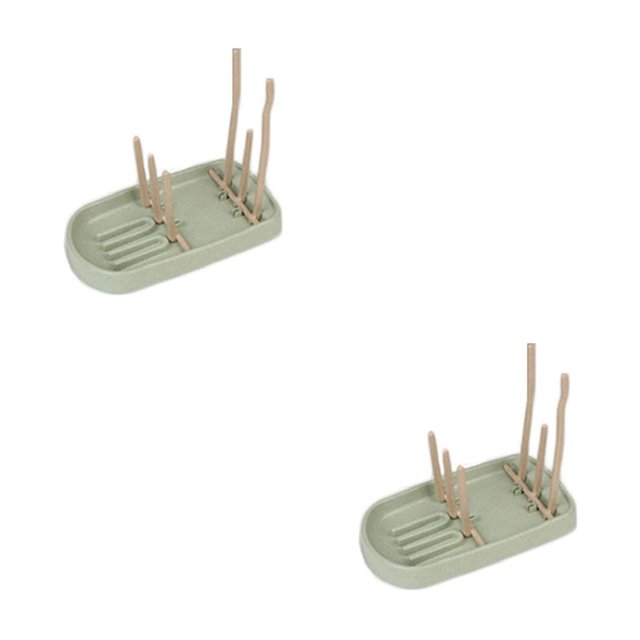 Oleegame 2PC Baby Bottle Drying Rack Cup Plastic Drains Rack Teat Drains Tray Organizer Green