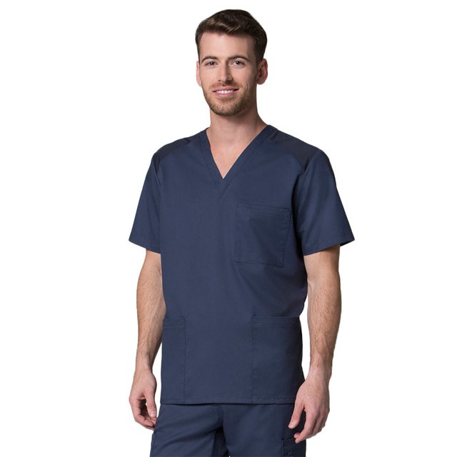 EON Men's COOLMAX® V-Neck Mesh Panel Solid Scrub Top