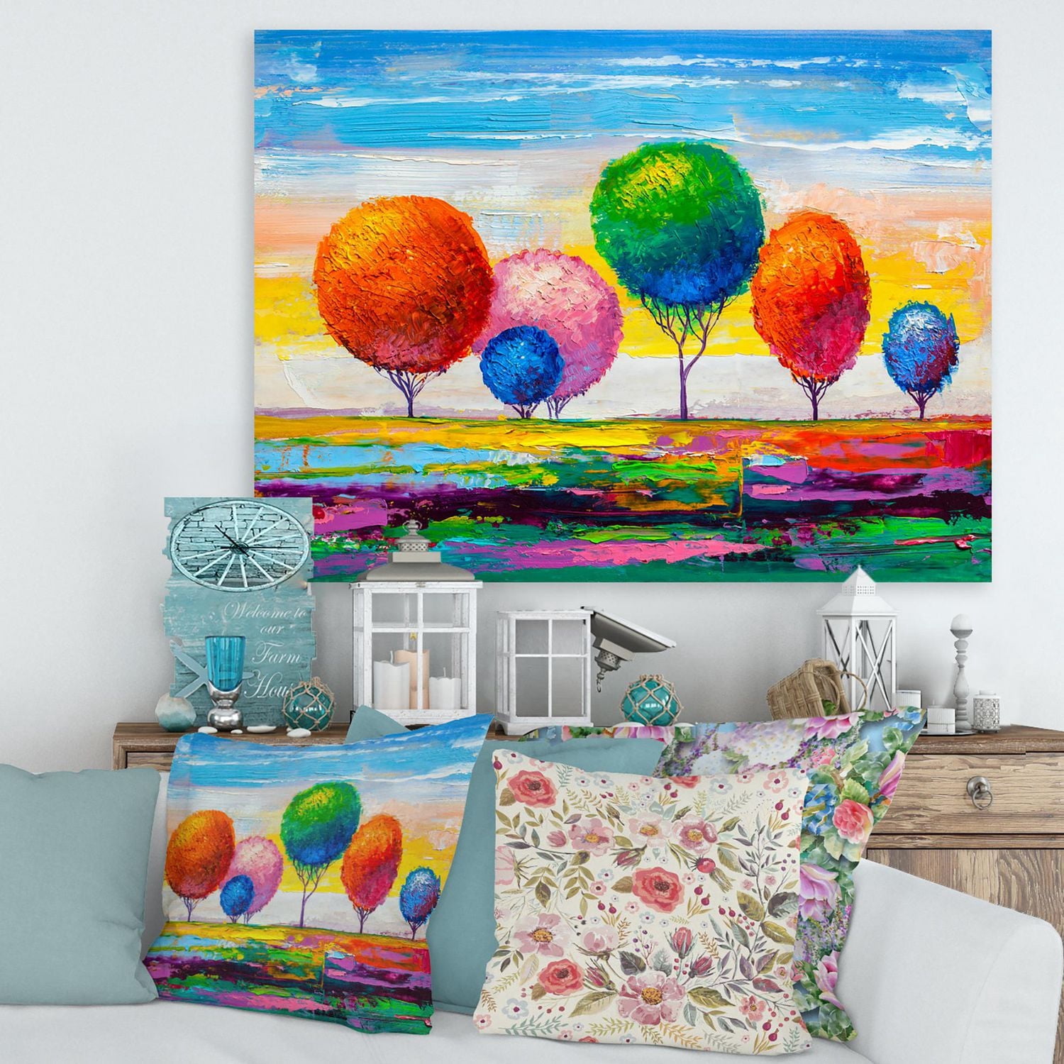 Designart Colourful Ornamental Trees VI Canvas Wall Art - Walmart.ca