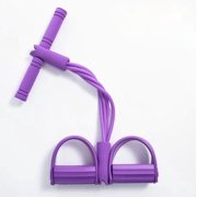 Fitness Resistance Bands, 4 Tube Pedal Ankle Puller, 2026 Upgrade Stretch Bands for Exercise Sit Up Exercise Equipment （Purple)