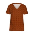 thumbnail image 3 of Womens Scrubs Tops Short Sleeve V-neck Tops Uniform Printed Pockets Blouse Nursing Clearance, 3 of 4