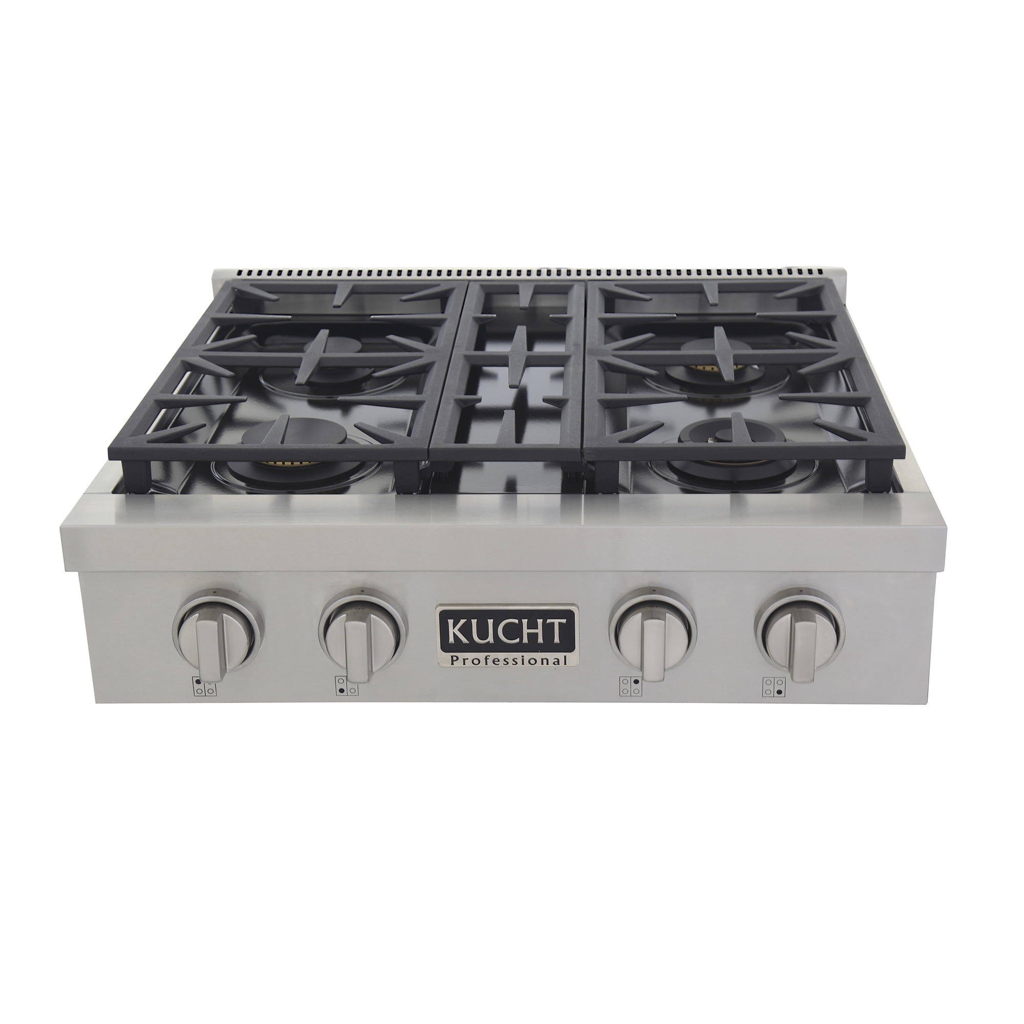 KUCHT Professional 30 in. Propane Gas Range Top with Sealed Burners in Stainless Steel with Classic Silver Knobs