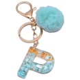 thumbnail image 2 of Letter Pendant Plush Ball Key Chain Resin Sequin Buckle Keyring Holder Charm Decoration, 2 of 8