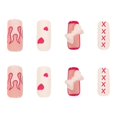 thumbnail image 2 of Bilqis Deals 24 Of Flame Color Matching Wear Manicure Fake Nails, 2 of 3