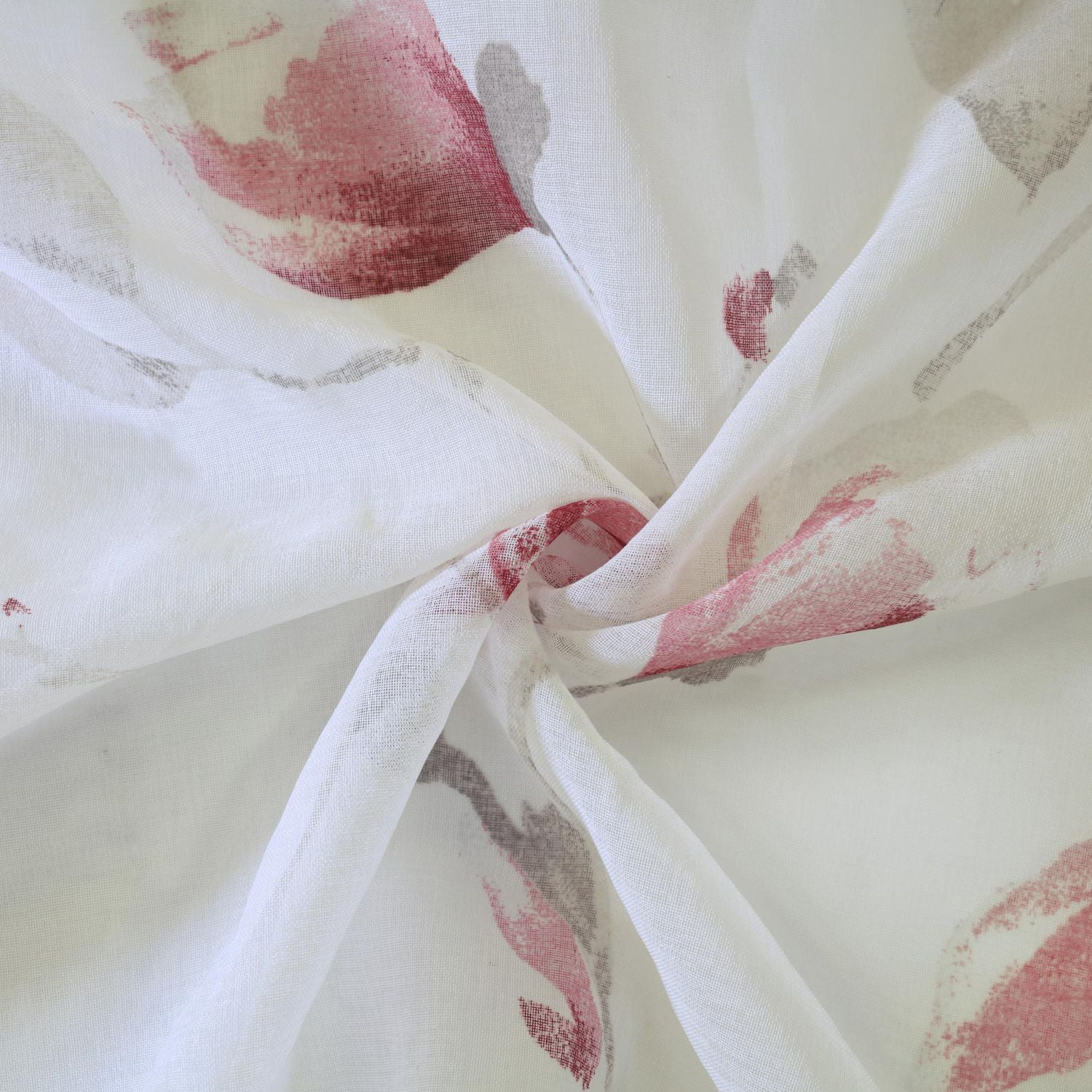 Loft Living Synergy, panneau de rideau à oeillets faux lin diaphane imprimé floral 52" x 63", corail