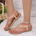 thumbnail image 2 of TrendOFT Womens Sandals Comfortable For Everyday Wear Beach Casual Slip On Breathable Lightweight Thong Flip Flops For Spring Summer Fall Sandale Plateforme Femme Brown 41, 2 of 9