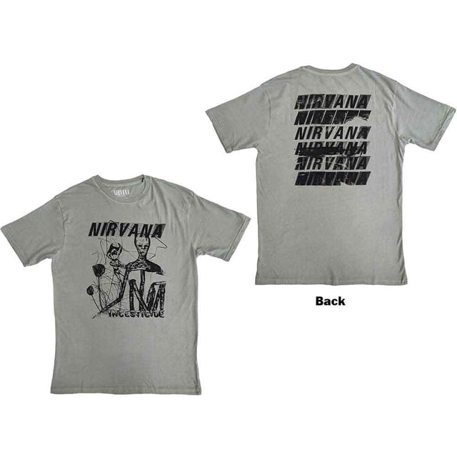 Nirvana Unisex T-Shirt Incesticide Stacked Logo (Back Print)