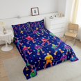 thumbnail image 4 of Erosebridal Cartoon Ice Hockey Bedding Twin Comforter Set, Colorful StarsDown Comforter, Blue, Reversible 2-Piece, 4 of 7