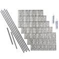 thumbnail image 1 of Fasade Traditional Style 10 Vinyl Backsplash Kit 15 sq ft Crosshatch Silver, 1 of 6