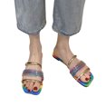 thumbnail image 4 of Pisexur Women Shoes Summer New Rhinestones Flat Flip-flops Beach Sandals, 4 of 9