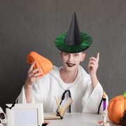ABPWLY Halloween Green Witch Hat Magics Hat Witch Hat Clearance Kitchen Canada Days Christmas Home and Kitchen