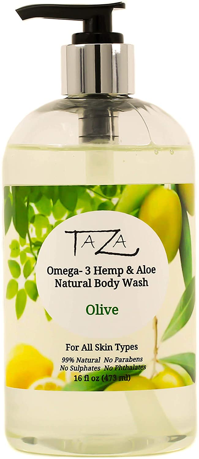 Premium Taza Natural Omega-3 Hemp & Aloe Olive Body Wash