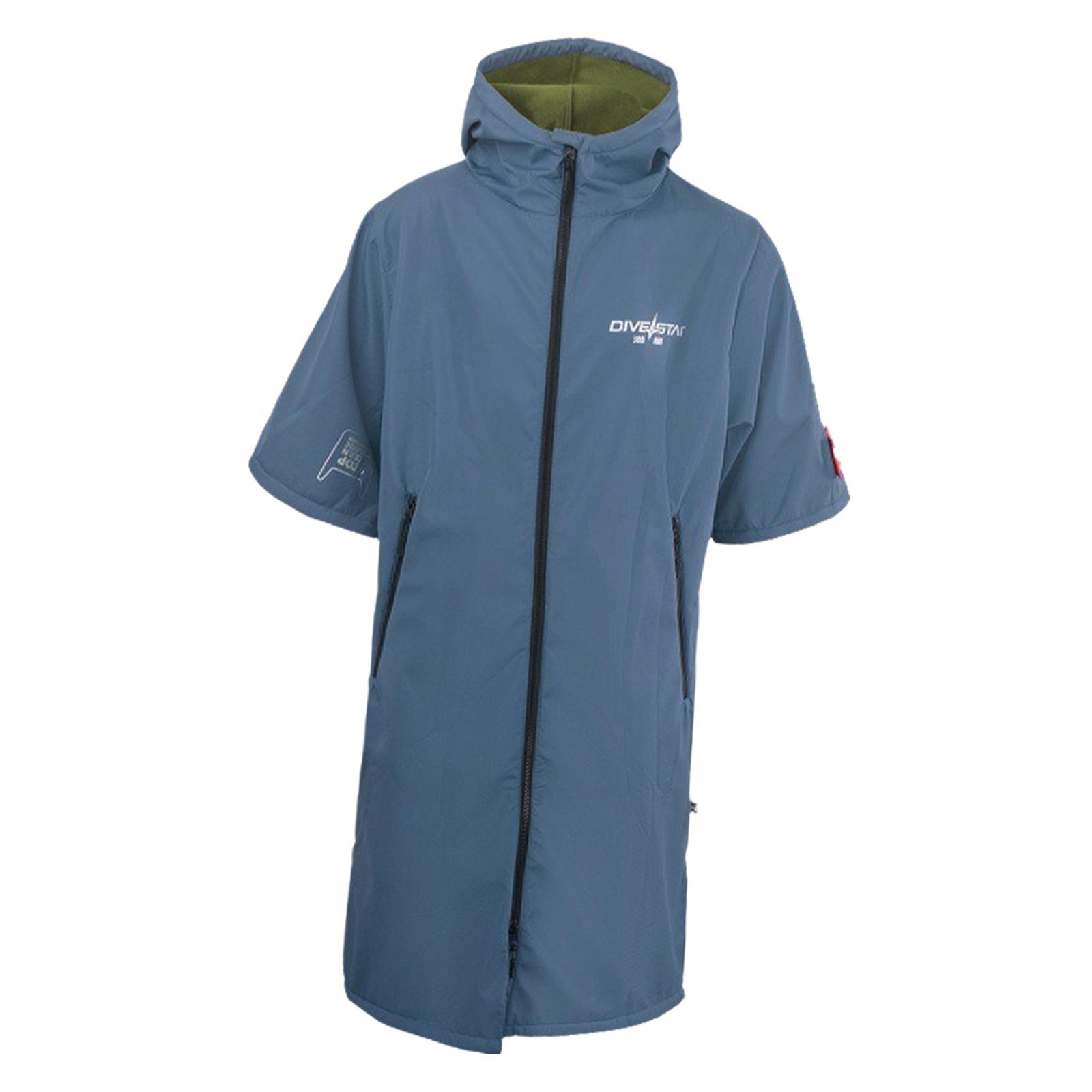 koolsoo Waterproof Swim Parka Beach Surfing Windbreaker Jacket Windproof Surf Poncho Blue