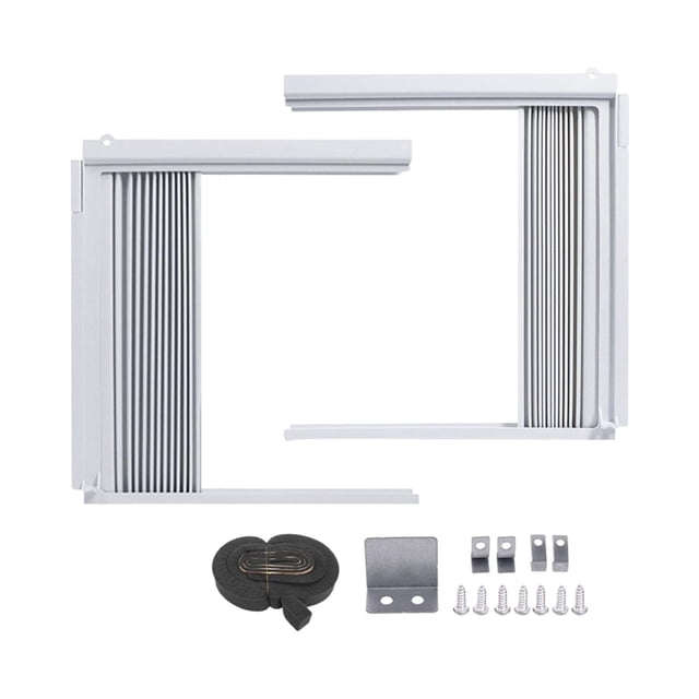 Adjustable Window AC Side Panels for Insulation, ABS Frame with PVC Louvers, Blocks Noise/Drafts, White