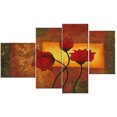 thumbnail image 1 of Design Art Red And Gold Flowers Canvas Wall Art, 1 of 1
