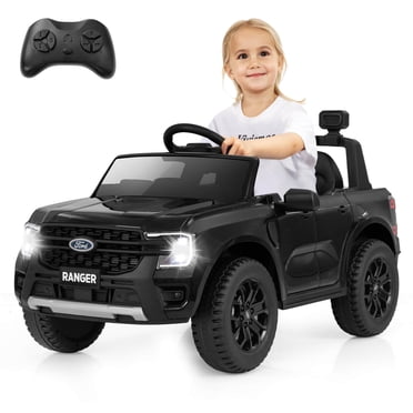 Costway Voiture Électrique 12 V pour Enfants sous Licence Ford Ranger avec Télécommande, Panier de Rangement, Noir