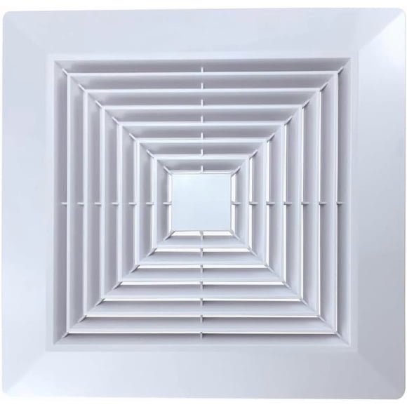 Square Bathroom Exhaust Fan Cover Bathroom Ceiling Fan Grille with Springs Replacement Parts, ABS Ceiling Exhaust Ventilation Fan Air Diffuser Diverter, Vent Cover (White, 9.6 * 9.6 Inch)
