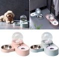thumbnail image 2 of Cat Feeder Automatic Plastic Cat Waterer Food Feeder with Stainless Steel Bowl, 2 of 7
