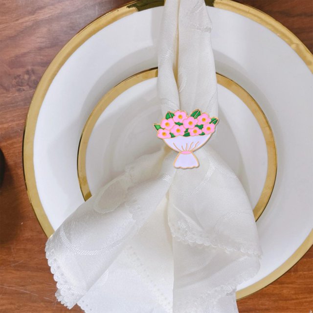 ⚡ Big Sale ! Napkin Ring Beautiful Decorative Napkin Ring Alloy Napkin Buckle Table Decoration