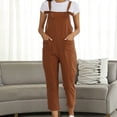 thumbnail image 1 of Prix Réduit, Combishort d'Été Décontractée Unie pour Femme avec Poches, Combinaison Longue à Bretelles et Boutons, Matière Confortable et Extensible, Tenue Décontractée Polyvalente, Robe Facile, Tenue de Tous les Jours Cool et Décontractée, 1 of 8