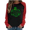 thumbnail image 1 of QIPOPIQ T-Shirts à Manches Longues à Col Rond pour Femmes T-Shirts de la Saint-Patrick T-Shirt Imprimé Trèfle de Printemps T-Shirt Vert Porte-Bonheur T-Shirts de la Saint-Patrick Tuniques Patchwork Hauts Chemises de Fête Aubaines, 1 of 4