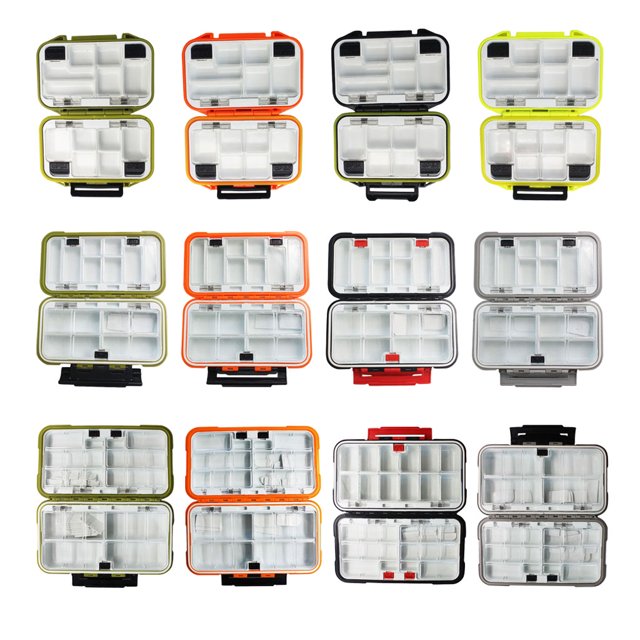 mmirethe Box Sealed Plastic Durable Reel Hooks Lure Baits Boxes Multifunctional Organizer Case BaitContainer Tools Equipment S Black