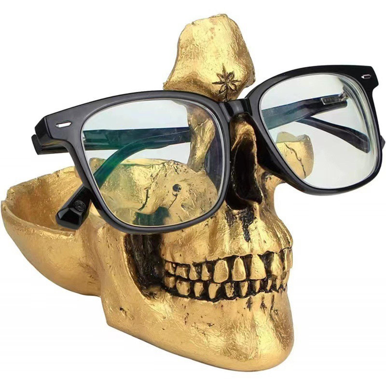 Hbdhejl Skeleton Glasses Stand Holder Creative Eyeglasses Holder Sunglasses Spectacle Display Rack Key Holder Resin Sculptures For Entryway Home Office Desk Nightstand