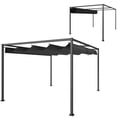 thumbnail image 1 of Outsunny 10' x 7' Patio Pergola with Retractable Canopy, Black, 1 of 10