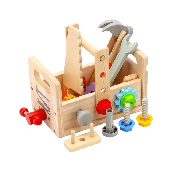 Wooden Tool Set For Toddlers Pretend Play Construction Kids Tool Set With Wooden Tool Box For Boys Girls