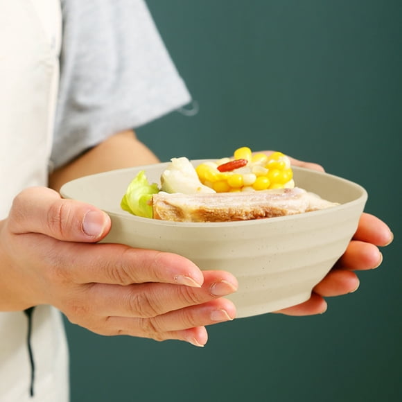 Bol à Céréales en Paille de Blé, Compatible Micro-Ondes et Lave-Vaisselle – Grand Bol Léger Incassable en Plastique pour Soupe, Salade, Pâtes pour Adultes