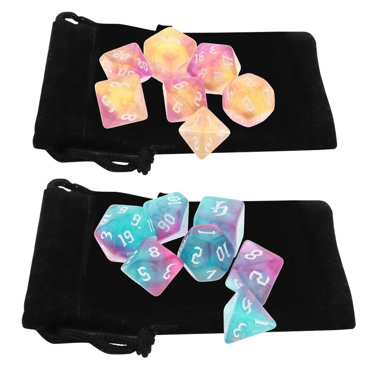 Yinanstore Pack of 7 Polyhedral Dices Set D4-D20 Party Toys for DND RPG Table Games Pack of 7 Polyhedral Dices Set D4-D20 Party Toys for DND RPG Table Games Yell