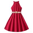 thumbnail image 1 of Kcodviy Robe Sans Manches Unie pour Tout-Petites Filles Robe de Princesse Robe de Danse Fête Filles Robe Lapin Robes Vêtements, 1 of 7
