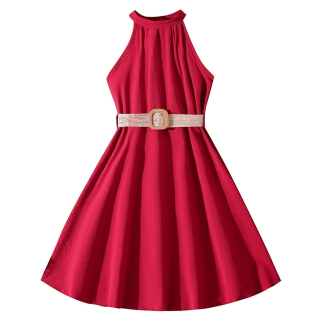 Kcodviy Robe Sans Manches Unie pour Tout-Petites Filles Robe de Princesse Robe de Danse Fête Filles Robe Lapin Robes Vêtements