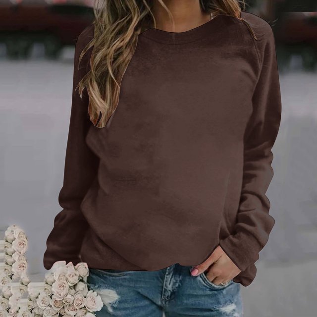 2023 Chandail de Mode pour Femmes Rabais de 50 % Liquidation Mode Décontractée Manches Longues Col Rond Chandail pour Dames Hauts Blouse