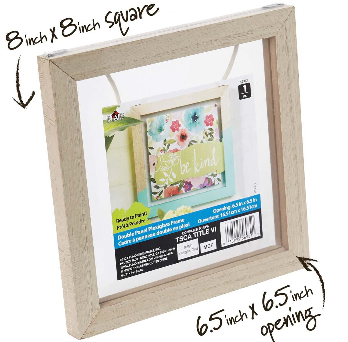 Plaid surfaces en bois cadre carré en plexiglas double panneau