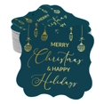 thumbnail image 1 of Inkdotpot Pack Of 100 Merry Christmas & Happy Text Paper Tags DIY Craft Bracket Shape Real Gold Foil Hang Tags, 1 of 7