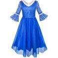 thumbnail image 1 of Robe Fille Dentelle Sequins Col en V Concours Mariage 7 Ans, 1 of 3