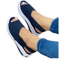thumbnail image 2 of Sandales Rouges pour Femmes à Talon Bas Sandales d'Été Confortables pour Femmes à Bout Ouvert avec Bride à la Cheville Chaussures Décontractées de Plage Sandales Peu Profondes pour Femmes en Liquidation, 2 of 4