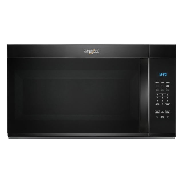 Whirlpool Four à Micro-Ondes de 1,7 Pi3 à Hotte Intégrée avec Boutons de Cuisson Rapide, 300 Pi3/min Noir